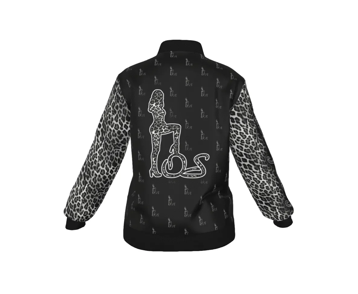 Officially Sexy Snow Leopard Collection Women's Girl on OS Logo All Over Jacket With Small Print Sleeves And Large Logo on Back  (English) #8
