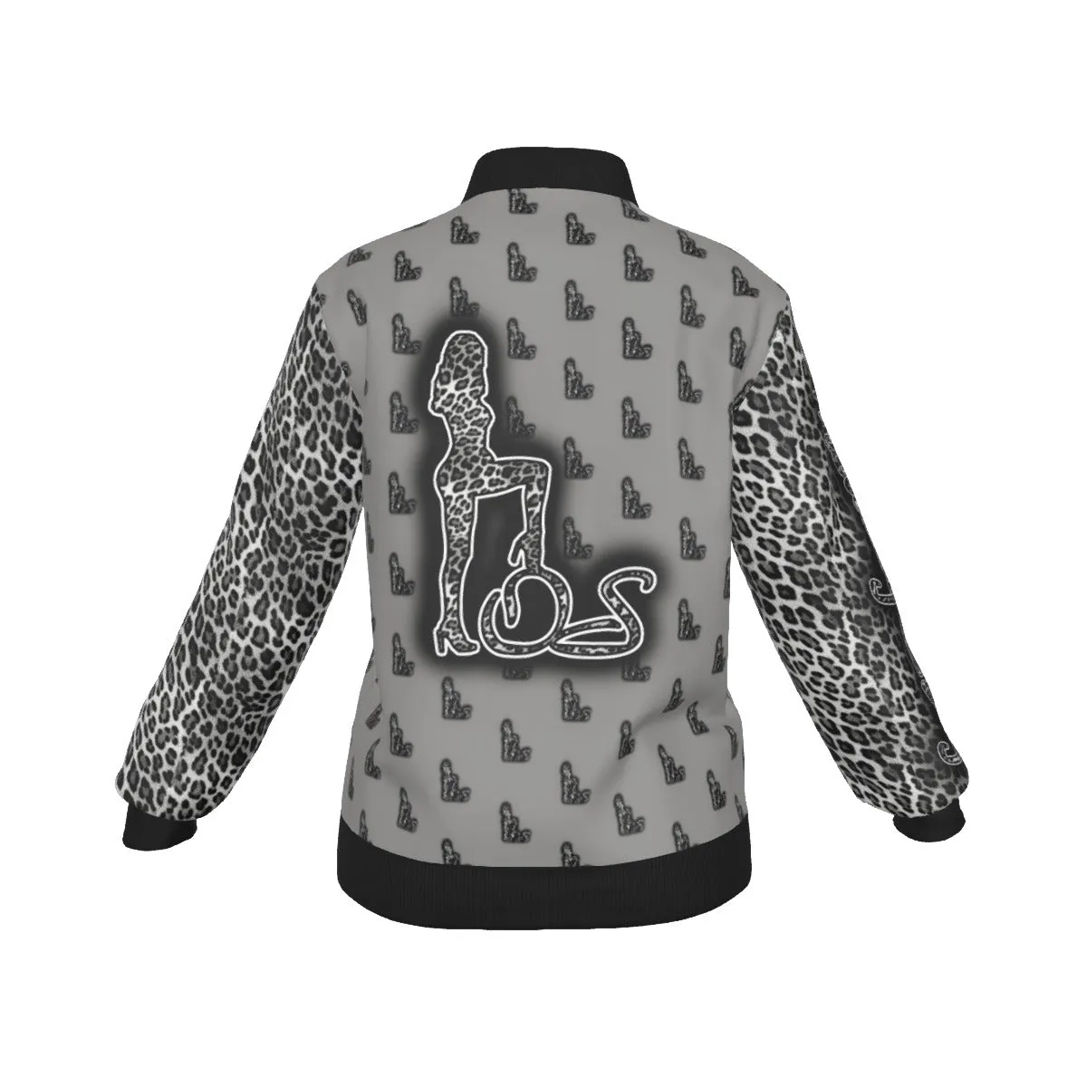 Officially Sexy Snow Leopard Collection Women's Girl on OS Logo All Over Jacket With Small Print Sleeves And Large Logo on Back  (English) #8