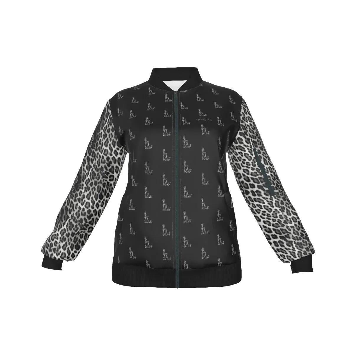 Officially Sexy Snow Leopard Collection Women's Girl on OS Logo All Over Jacket With Small Print Sleeves And Large Logo on Back  (English) #8