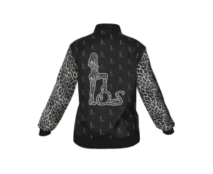 Officially Sexy Snow Leopard Collection Women's Girl on OS Logo All Over Jacket With Small Print Sleeves And Large Logo on Back  (English) #8