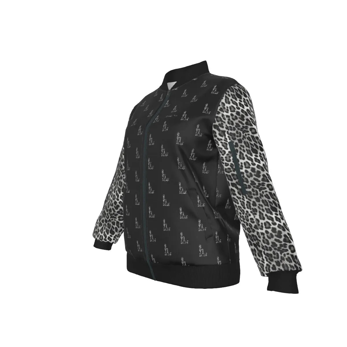 Officially Sexy Snow Leopard Collection Women's Girl on OS Logo All Over Jacket With Small Print Sleeves And Large Logo on Back  (English) #8