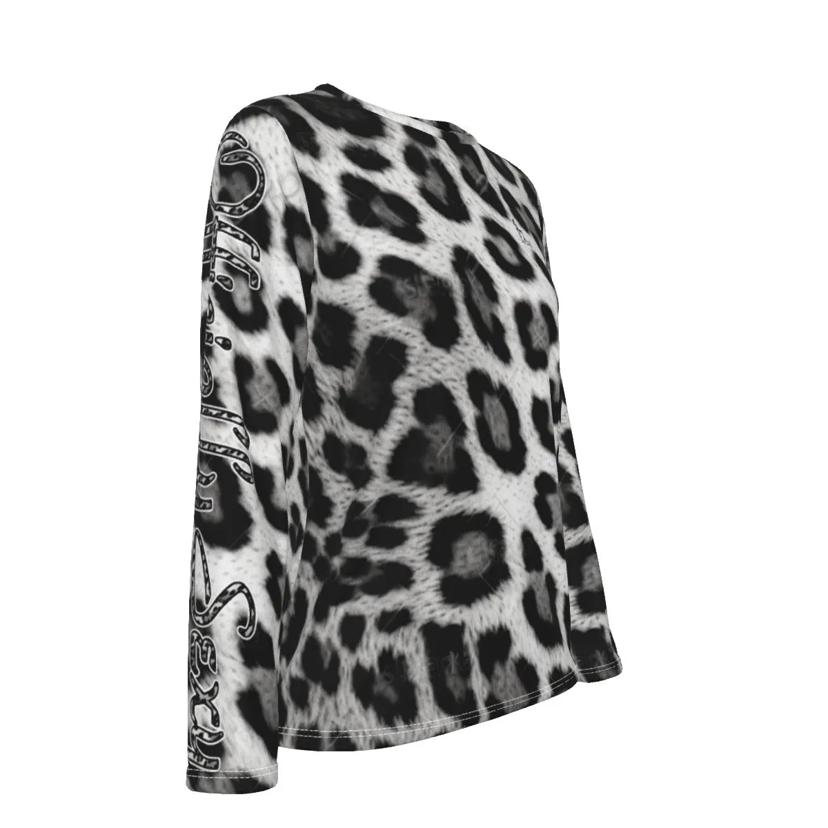Officially Sexy Snow Leopard Print Collection Women's Oversized 190GSM Cotton T-shirts (English)