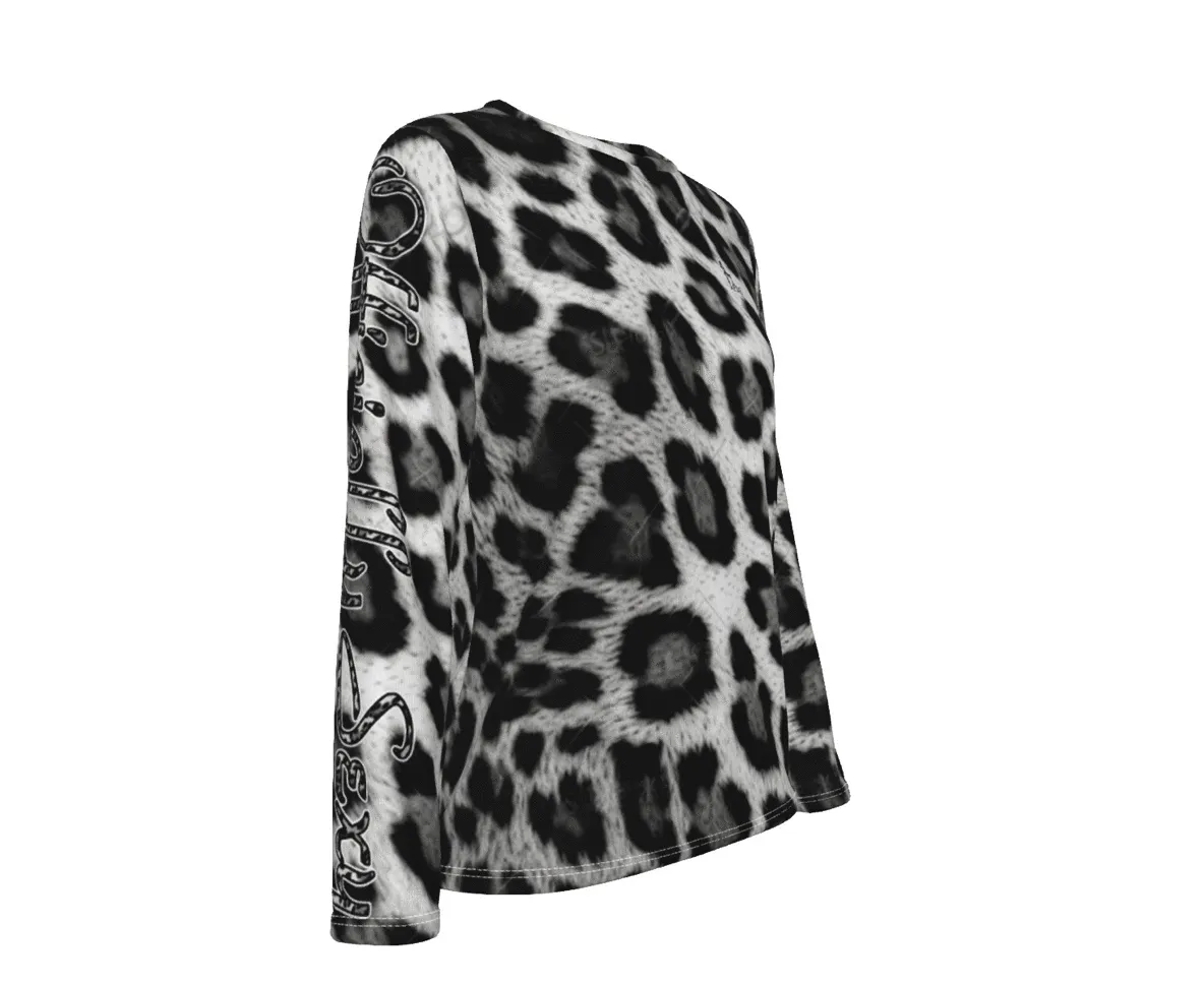 Officially Sexy Snow Leopard Print Collection Women's Oversized 190GSM Cotton T-shirts (English)