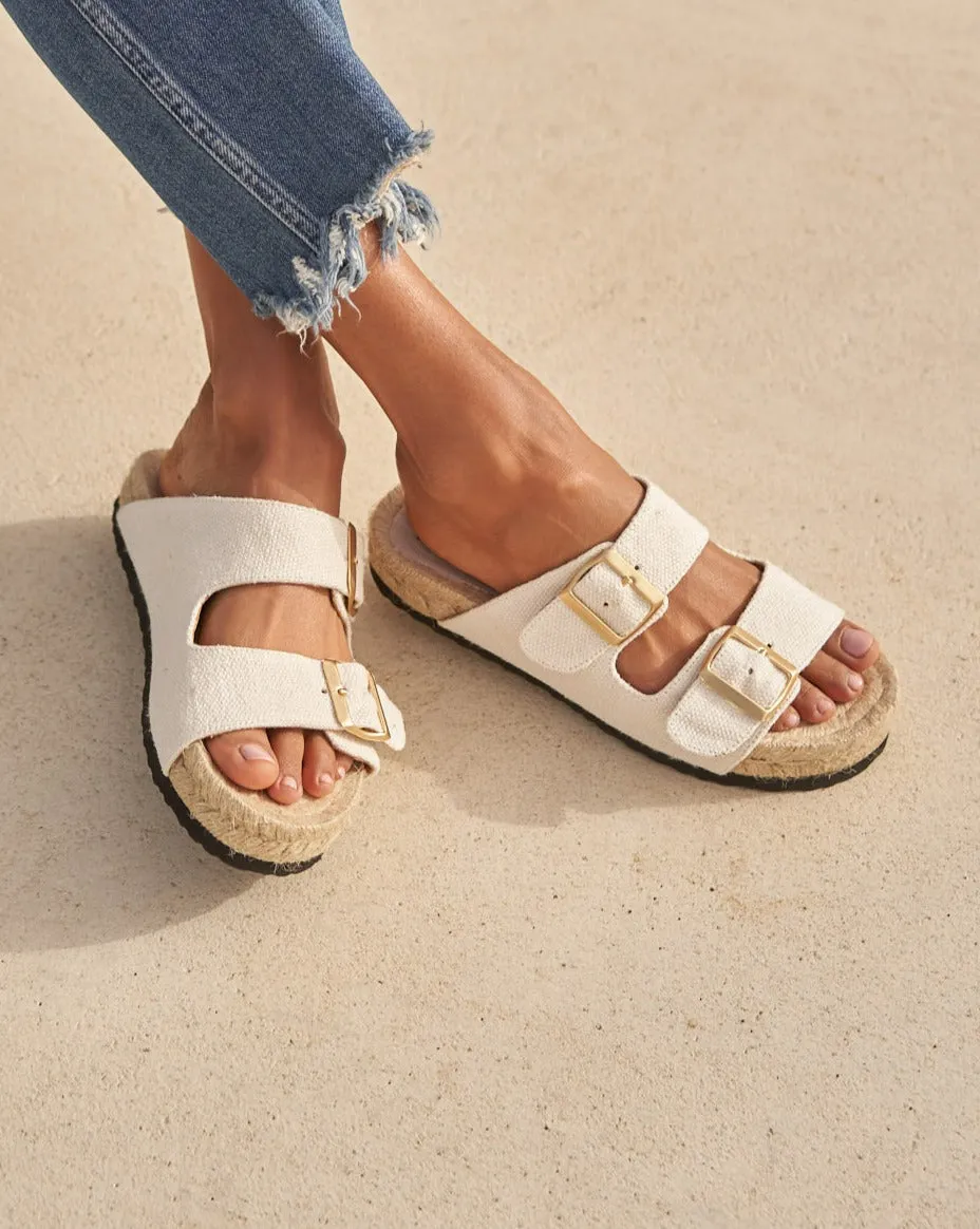 Organic Hemp Nordic Sandals - O70R0 - La Havana White
