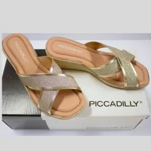 Piccadilly Shoes - Gold Slip Ons