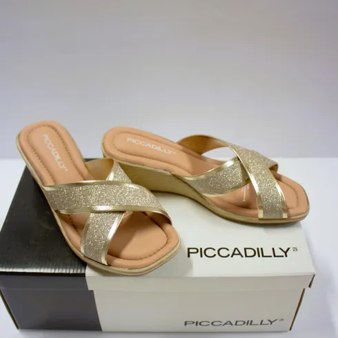 Piccadilly Shoes - Gold Slip Ons