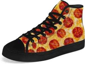 Pizza High Top Canvas Shoes for Men Women High Top Sneakers Lace Up Casual Shoes Gifts for Boyfriend Girlfriend