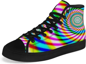 Psychedelic High Top Canvas Shoes Abstract Trippy High Top Sneakers Lace Up Casual Shoes Gifts for Men Women
