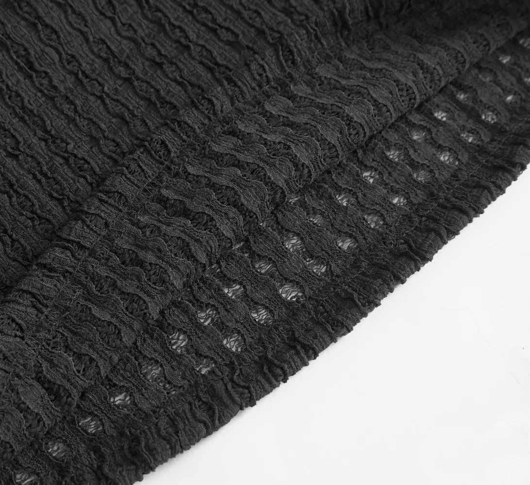 Punk Women's Zip-Up Mesh T-shirt with O-rings on Sleeves