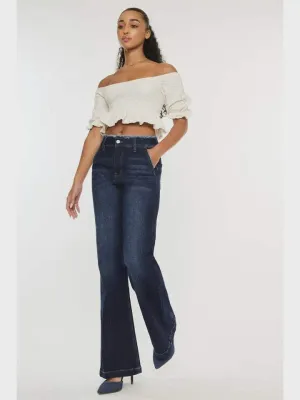 Raw Waistband Detailed Jean