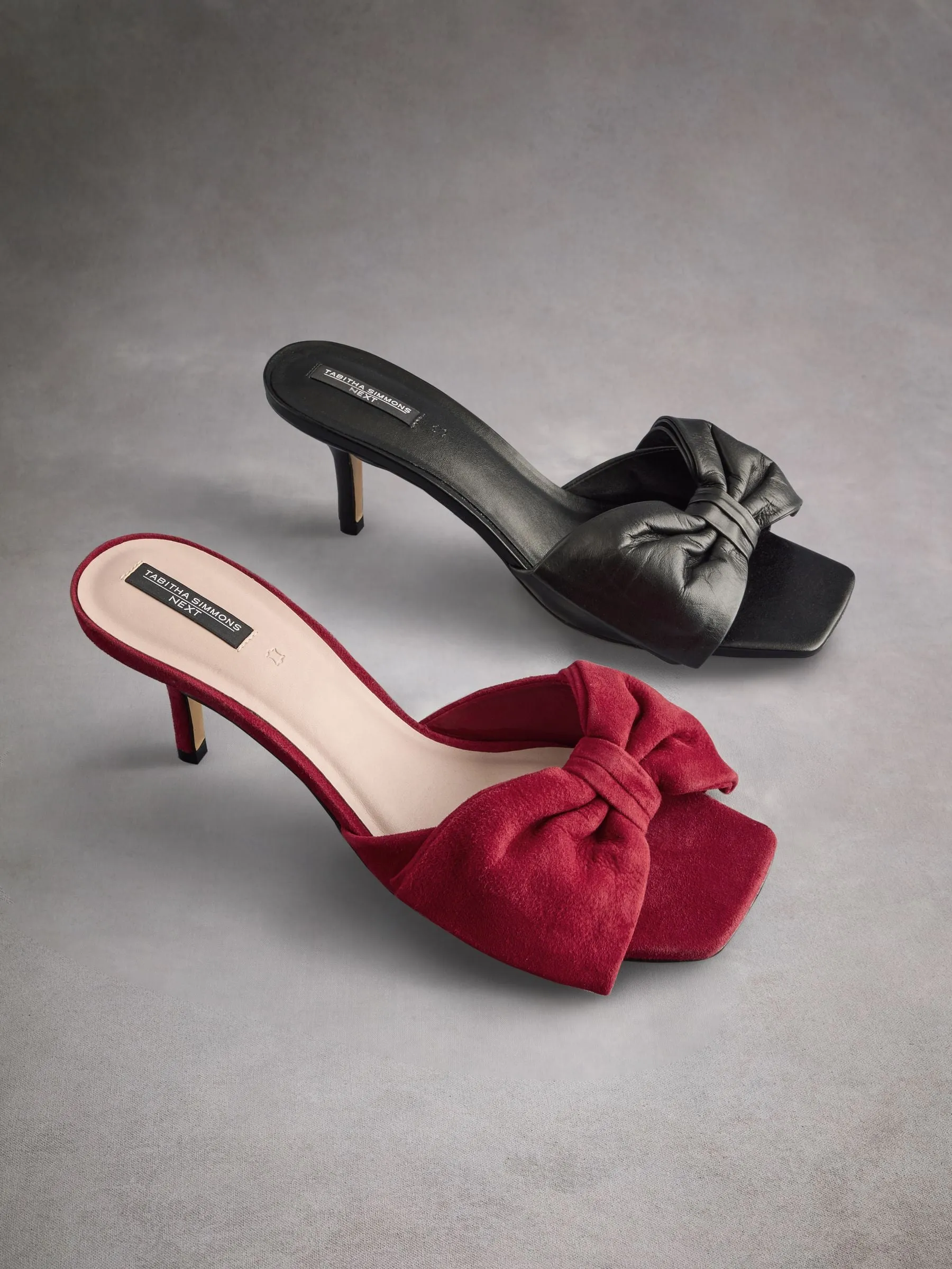 Red Tabitha Simmons Joelle Leather Bow Mules