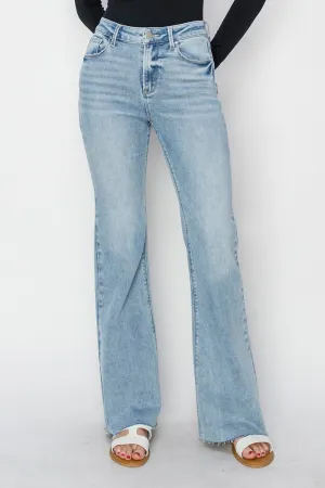 RISEN High Voltage Raw Cut Bootcut Jeans