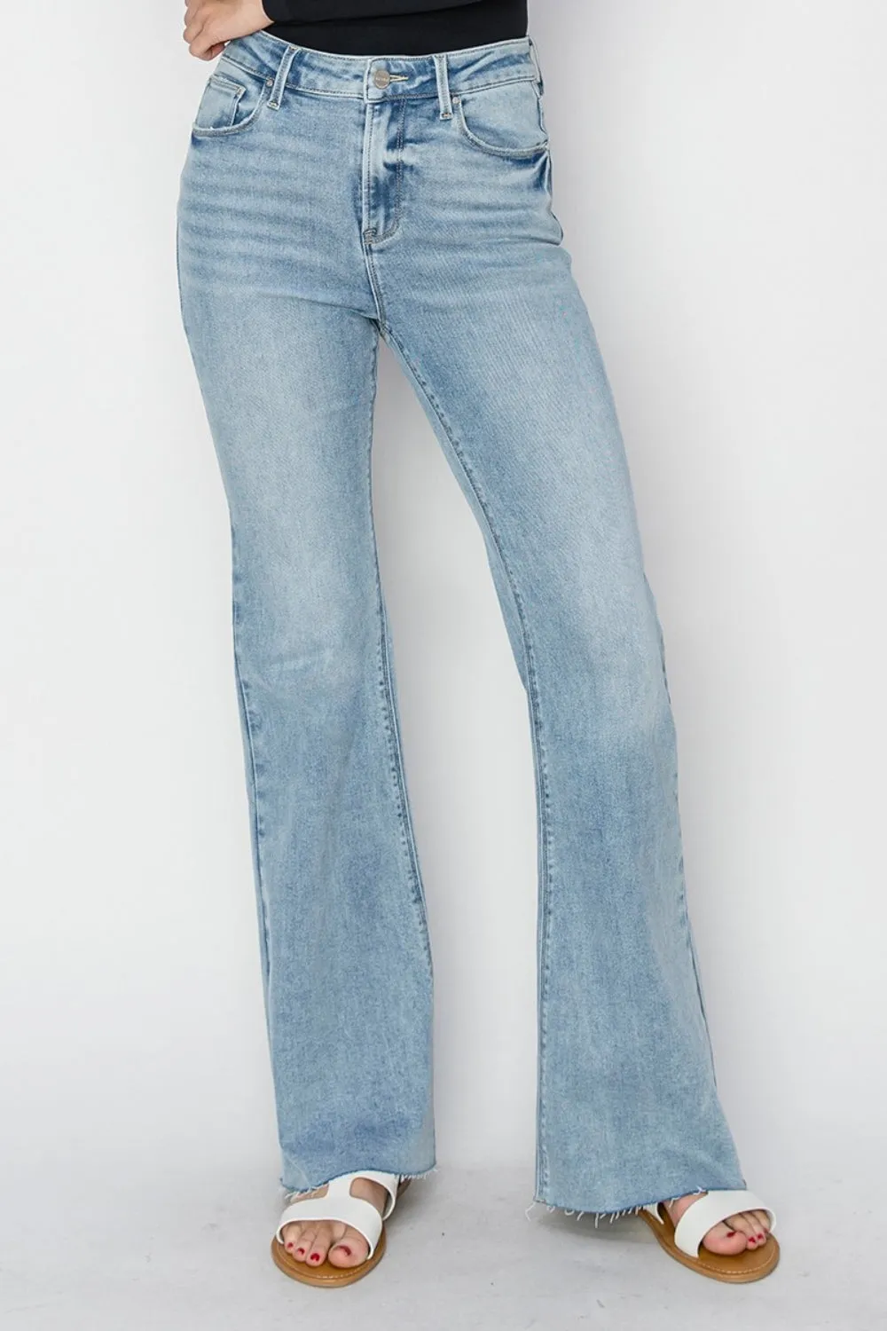 RISEN High Voltage Raw Cut Bootcut Jeans