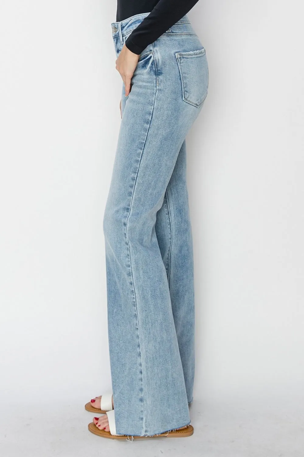 RISEN High Voltage Raw Cut Bootcut Jeans