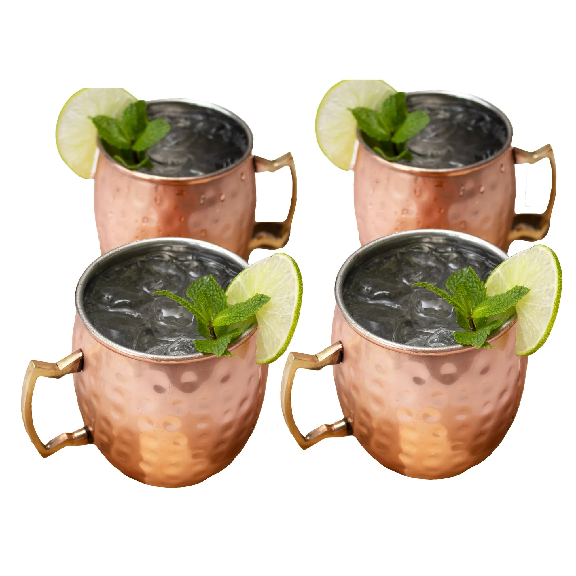 Set Of 4 Copper Barrel Moscow Mule Mugs