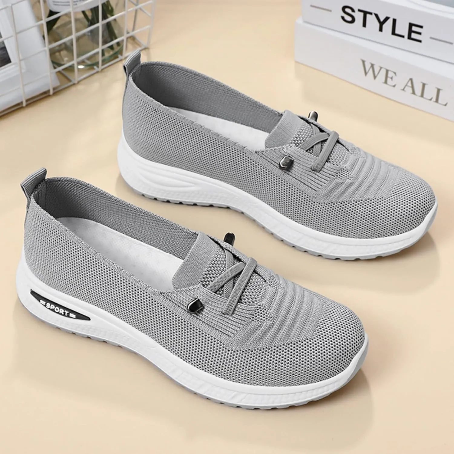 Sneakers for Women Slip On Tennis Running Shoes Non Slip Walking Shoes Gym Workout Breathable Fashion Sneakers