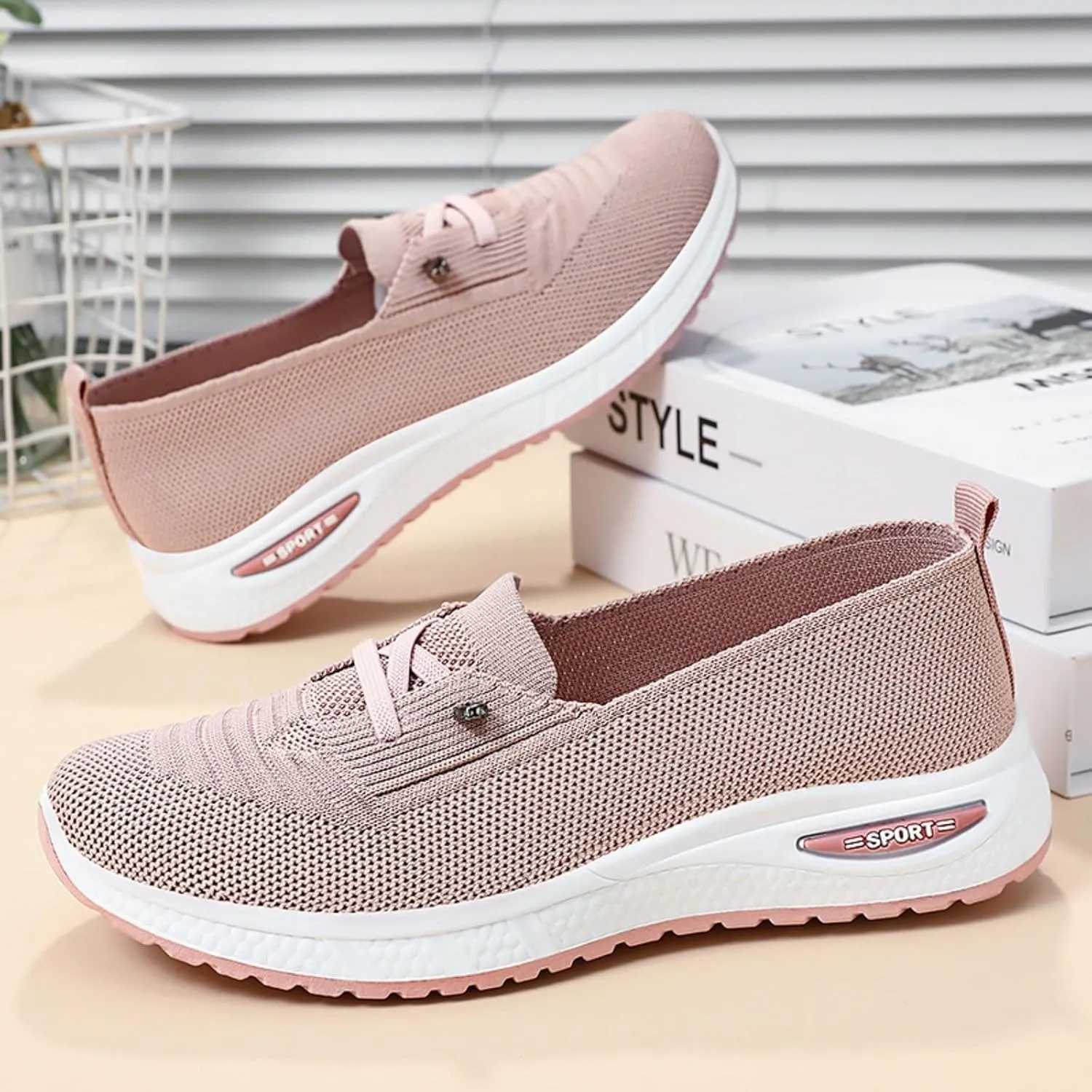 Sneakers for Women Slip On Tennis Running Shoes Non Slip Walking Shoes Gym Workout Breathable Fashion Sneakers