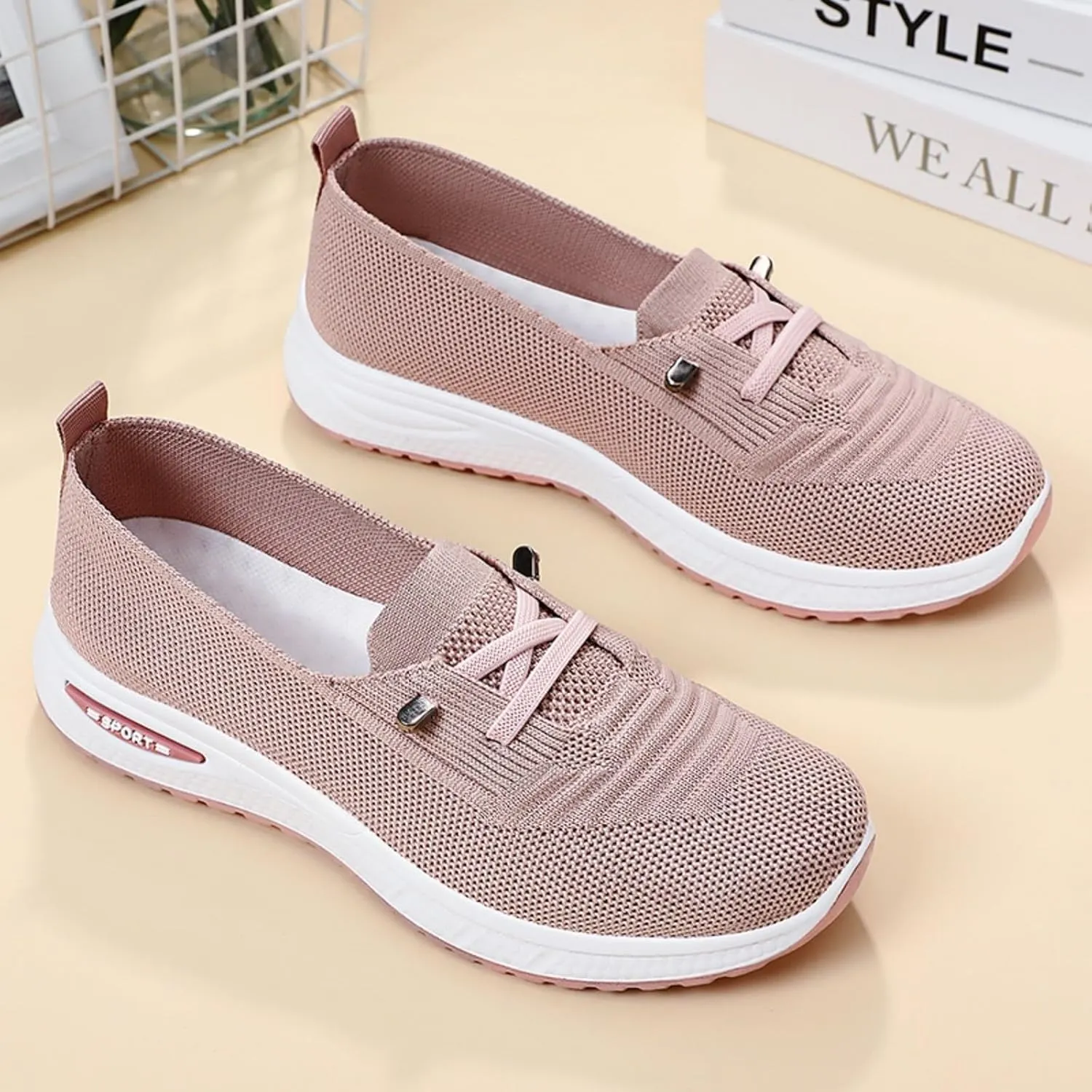 Sneakers for Women Slip On Tennis Running Shoes Non Slip Walking Shoes Gym Workout Breathable Fashion Sneakers