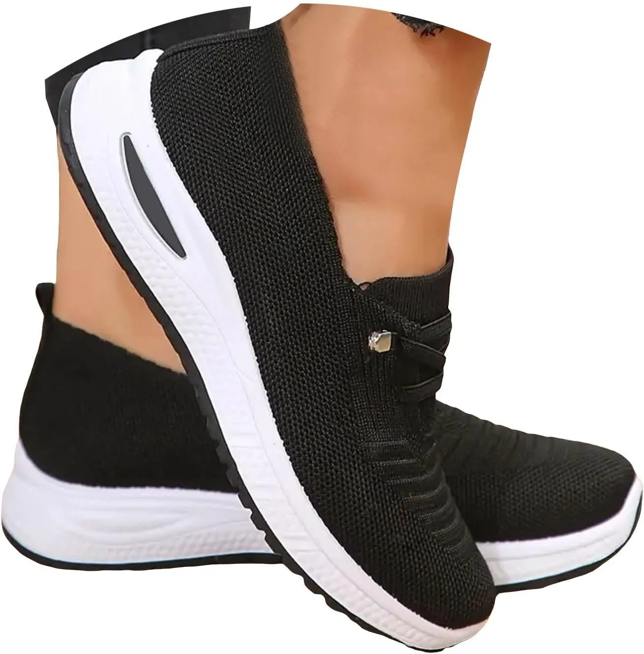 Sneakers for Women Slip On Tennis Running Shoes Non Slip Walking Shoes Gym Workout Breathable Fashion Sneakers