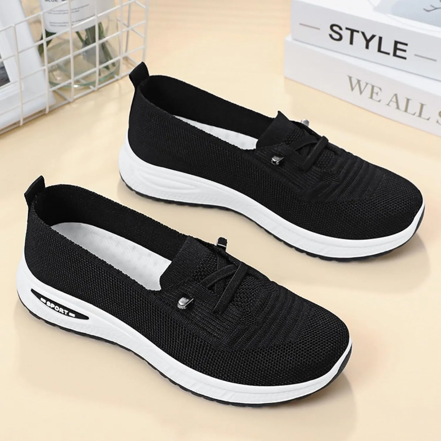 Sneakers for Women Slip On Tennis Running Shoes Non Slip Walking Shoes Gym Workout Breathable Fashion Sneakers