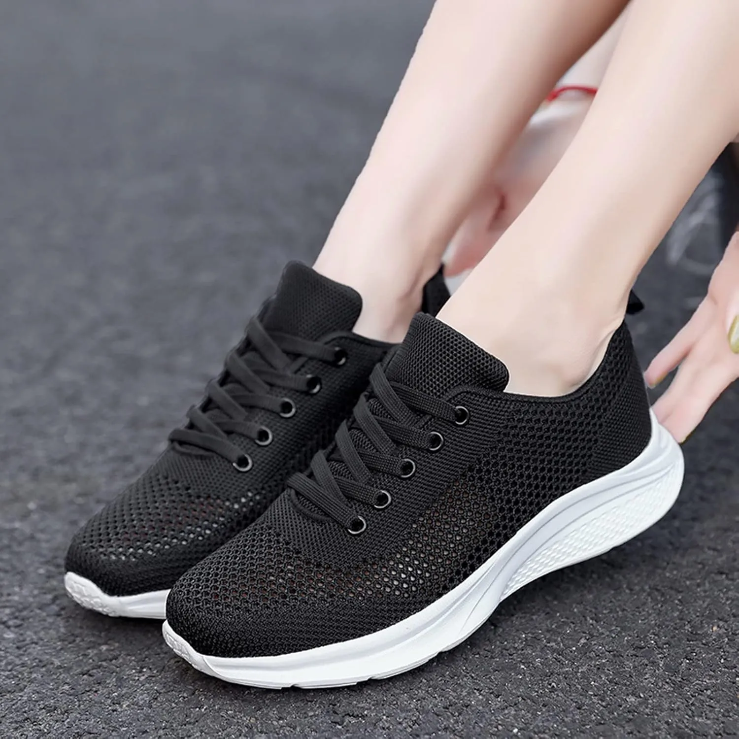 Sneakers for Women Walking Shoes Casual Lace Up Running Shoes for Women Slip On Men Casual Shoes Platform Sneakers Brown Tennis Shoe Cross Trainer Shoe