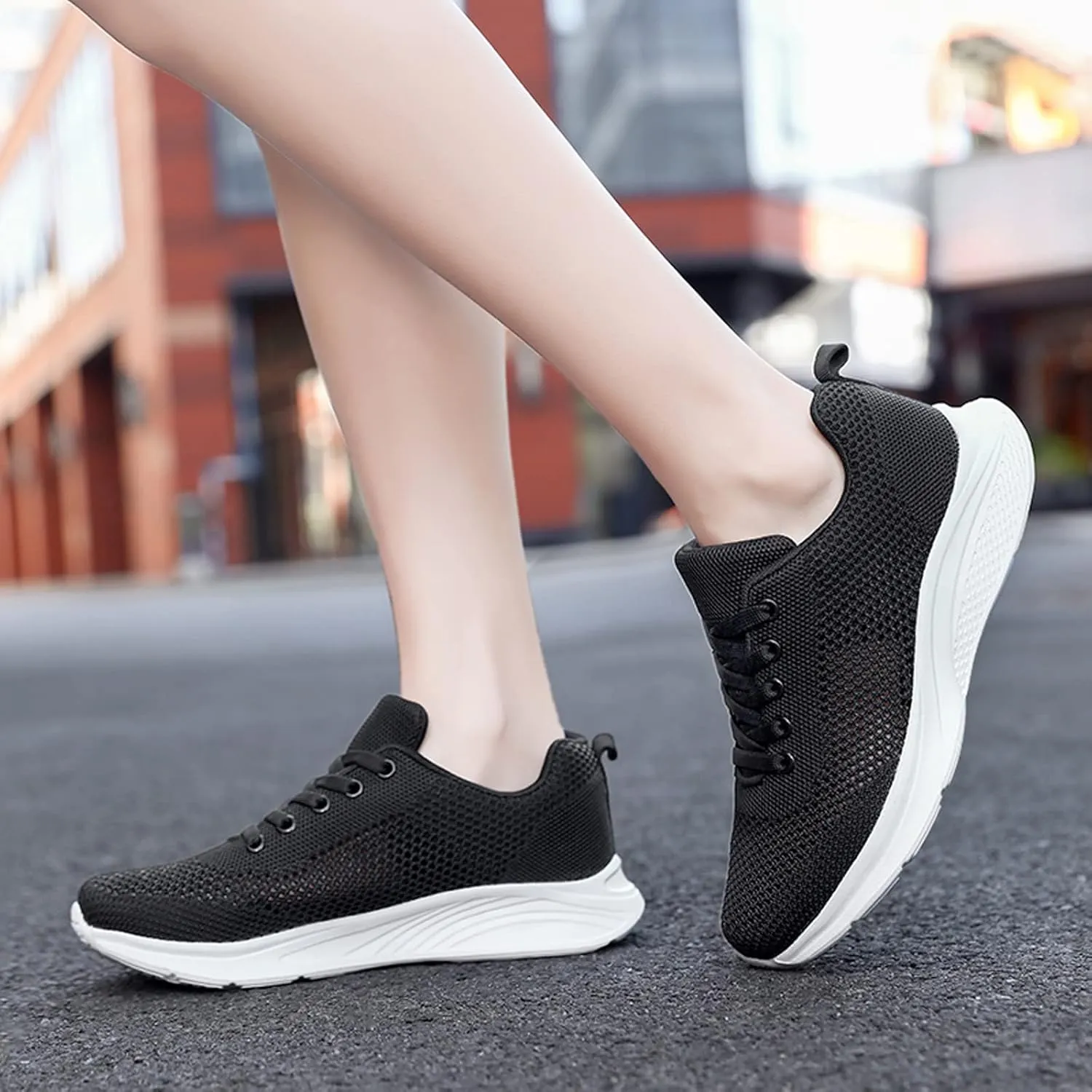 Sneakers for Women Walking Shoes Casual Lace Up Running Shoes for Women Slip On Men Casual Shoes Platform Sneakers Brown Tennis Shoe Cross Trainer Shoe