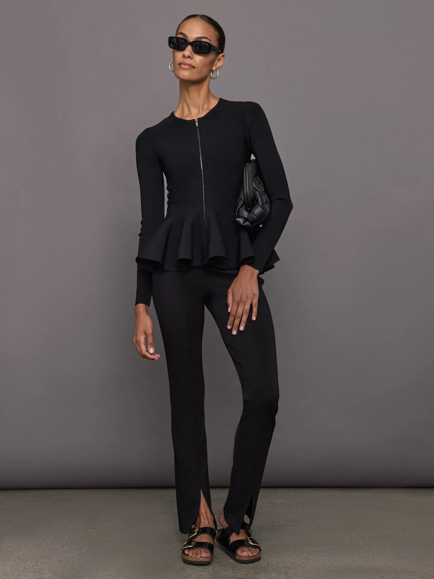 Split Leg Pant in Scuba - Black
