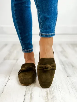 The Clingy Faux Suede Mule by Corky's, Khaki