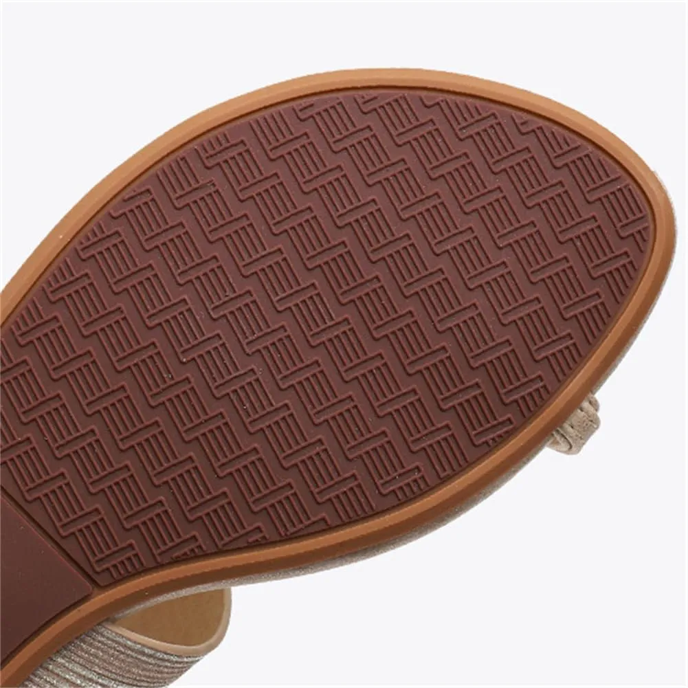 Toe Loop Slide Sandal Women's Comfortable Soft Bottom Rhinestone Vegan Leather Lightweight Summer Beach Low Heel Sandals Vacation Essentials