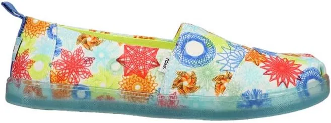 TOMS Kids Boys Alpargata Spirograph Slip On Casual Shoes - Blue