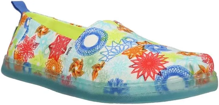 TOMS Kids Boys Alpargata Spirograph Slip On Casual Shoes - Blue