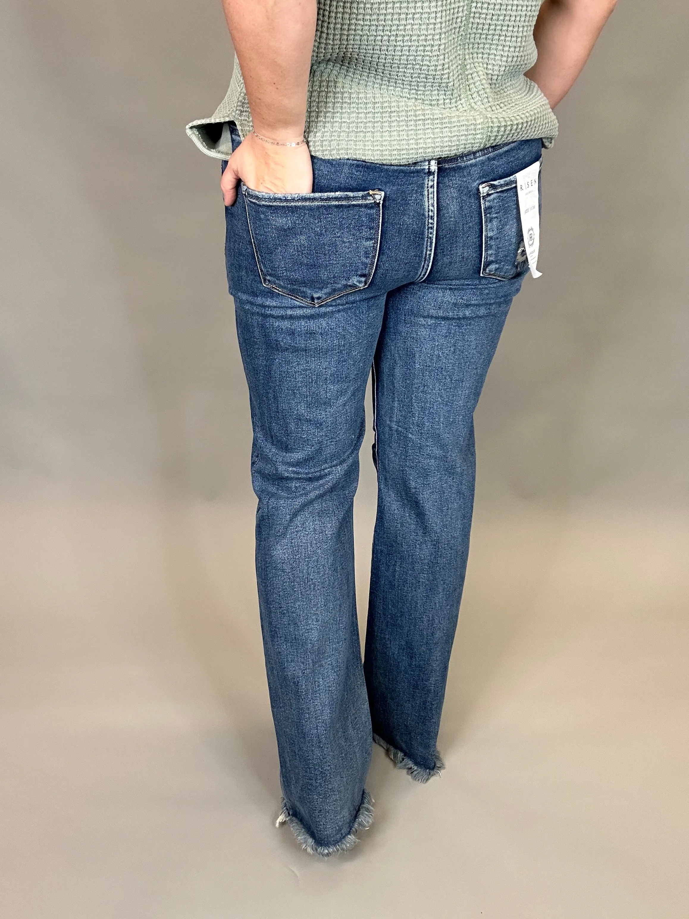 Tummy Control Long Straight Jeans