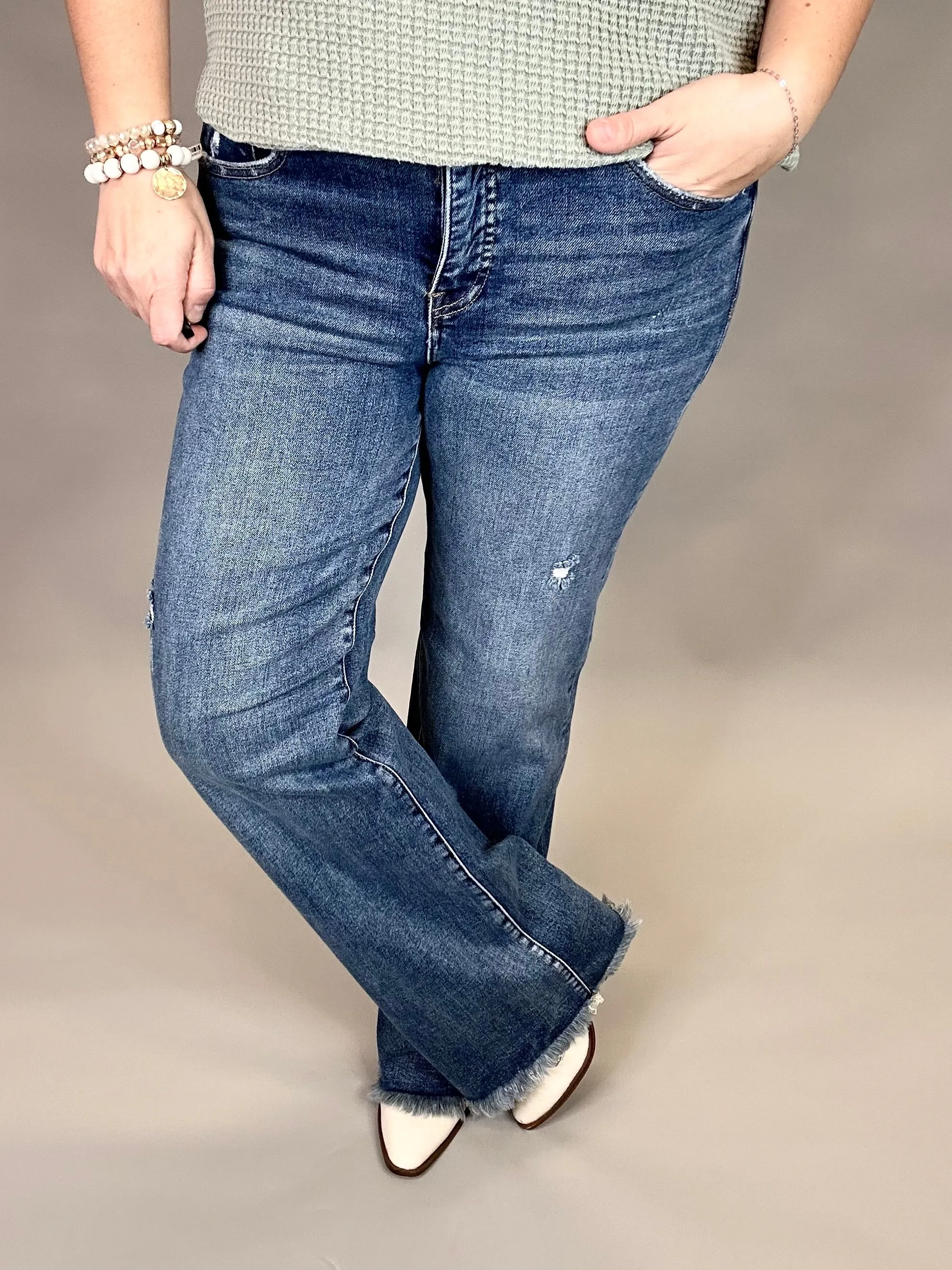 Tummy Control Long Straight Jeans