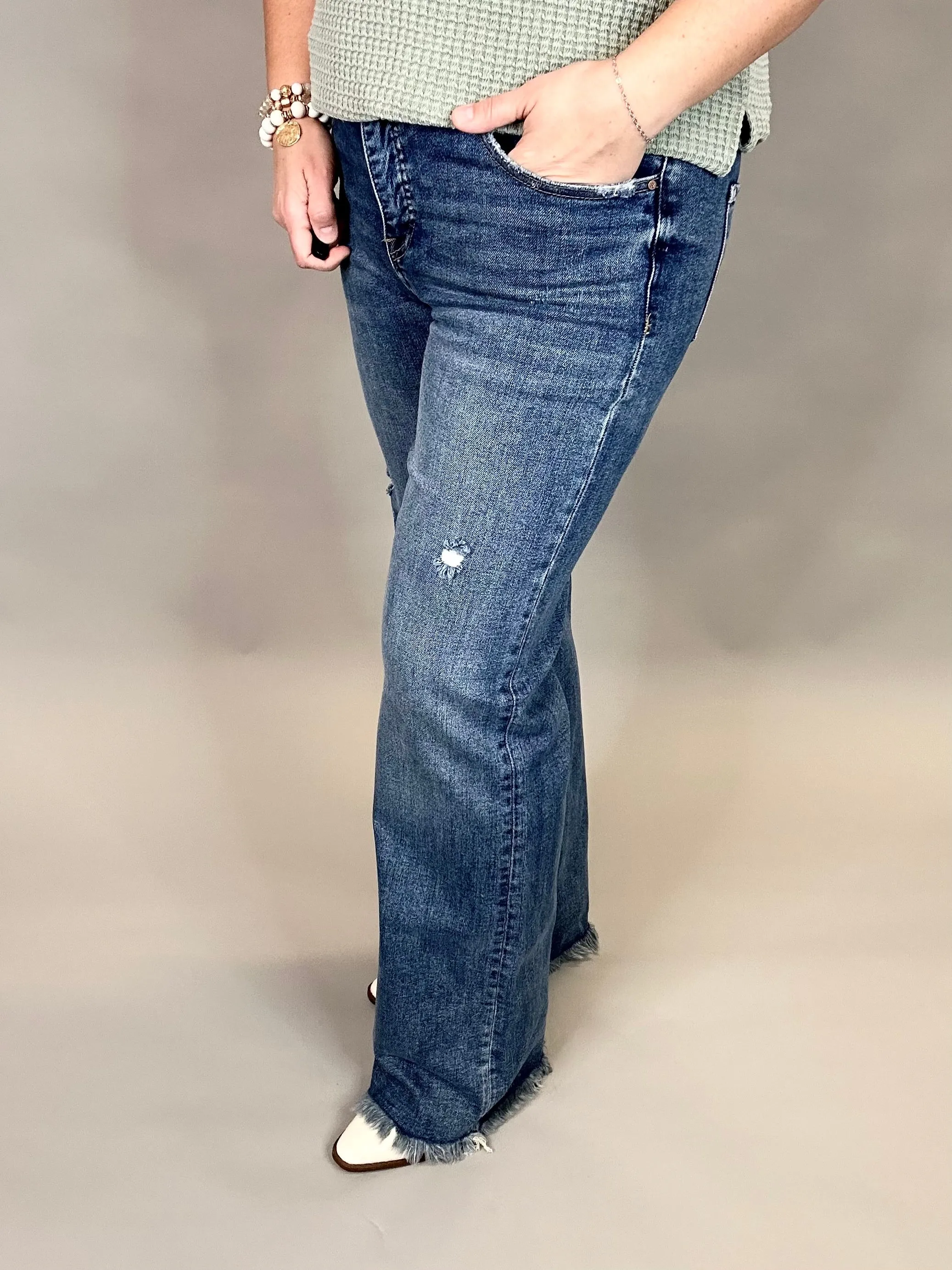 Tummy Control Long Straight Jeans