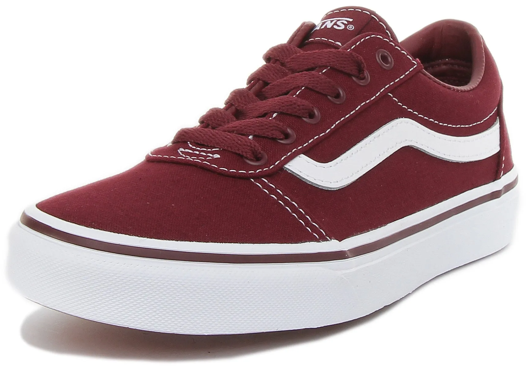 Vans Ward Canvas In Burgundy For Juniors