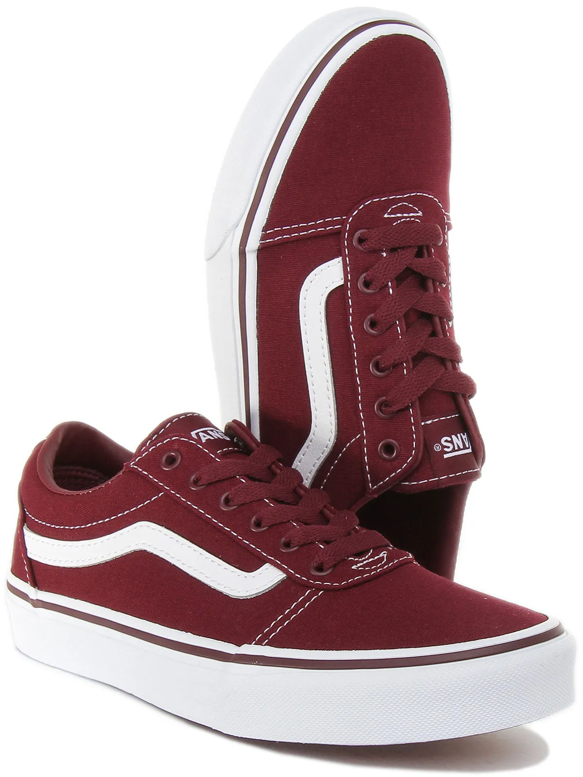 Vans Ward Canvas In Burgundy For Juniors