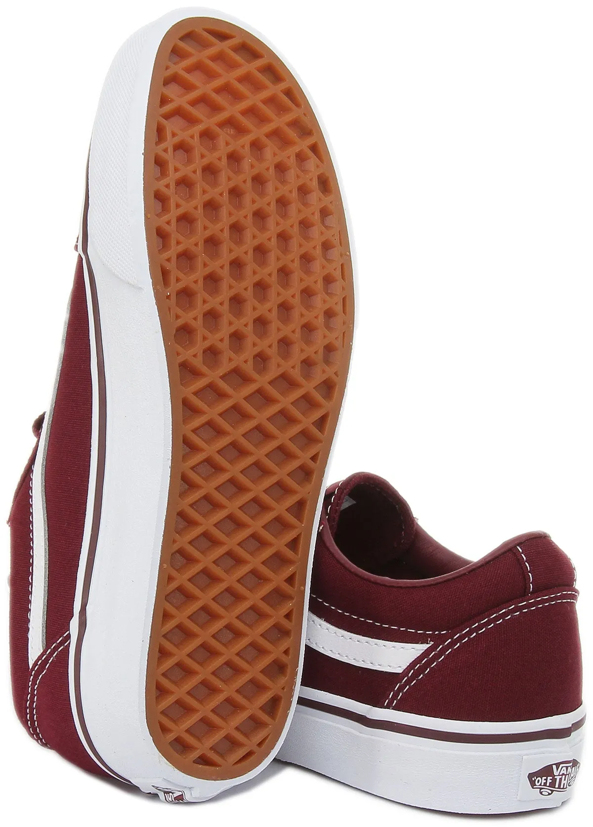 Vans Ward Canvas In Burgundy For Juniors