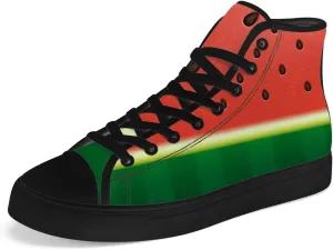Watermelon High Top Canvas Shoes Mens Womens High Top Sneakers Lace Up Casual Shoes Gifts for Men Women