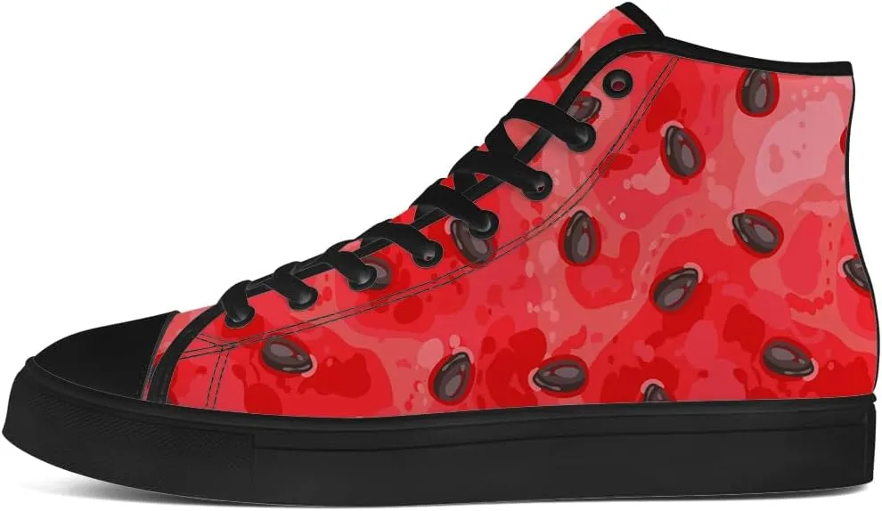 Watermelon High Top Canvas Shoes Mens Womens High Top Sneakers Lace Up Casual Shoes Gifts for Men Women