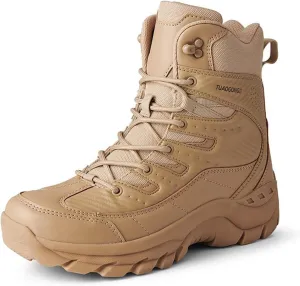Waterproof Tactical Boot,Trekking Backpacking Boots,Military Tactical Work Boots,Outdoor Hiking Backpacking Boots,High Hiking Boots, for Men and Women,Sand,39