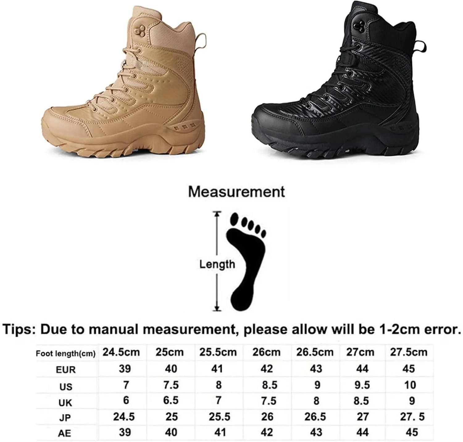 Waterproof Tactical Boot,Trekking Backpacking Boots,Military Tactical Work Boots,Outdoor Hiking Backpacking Boots,High Hiking Boots, for Men and Women,Sand,39