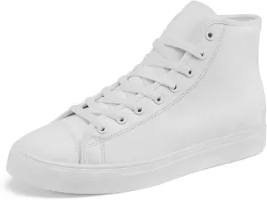 White High Top Canvas Shoes Womens Mens High Top Sneakers Lace Up Casual Shoes Gifts for Men Women