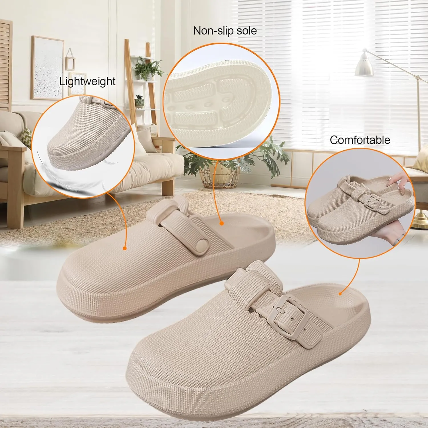 Women's Eva Clogs, Mules for Womens, Slip-on Nurse Shoes, Lightweight Garden Work Shoes, Comfortable Slides Sandals, Black