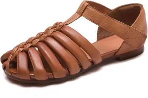 Women's Genuine Leather Moccasins - 1.5cm Soft Soled Comfy Ethnic Hook Summer