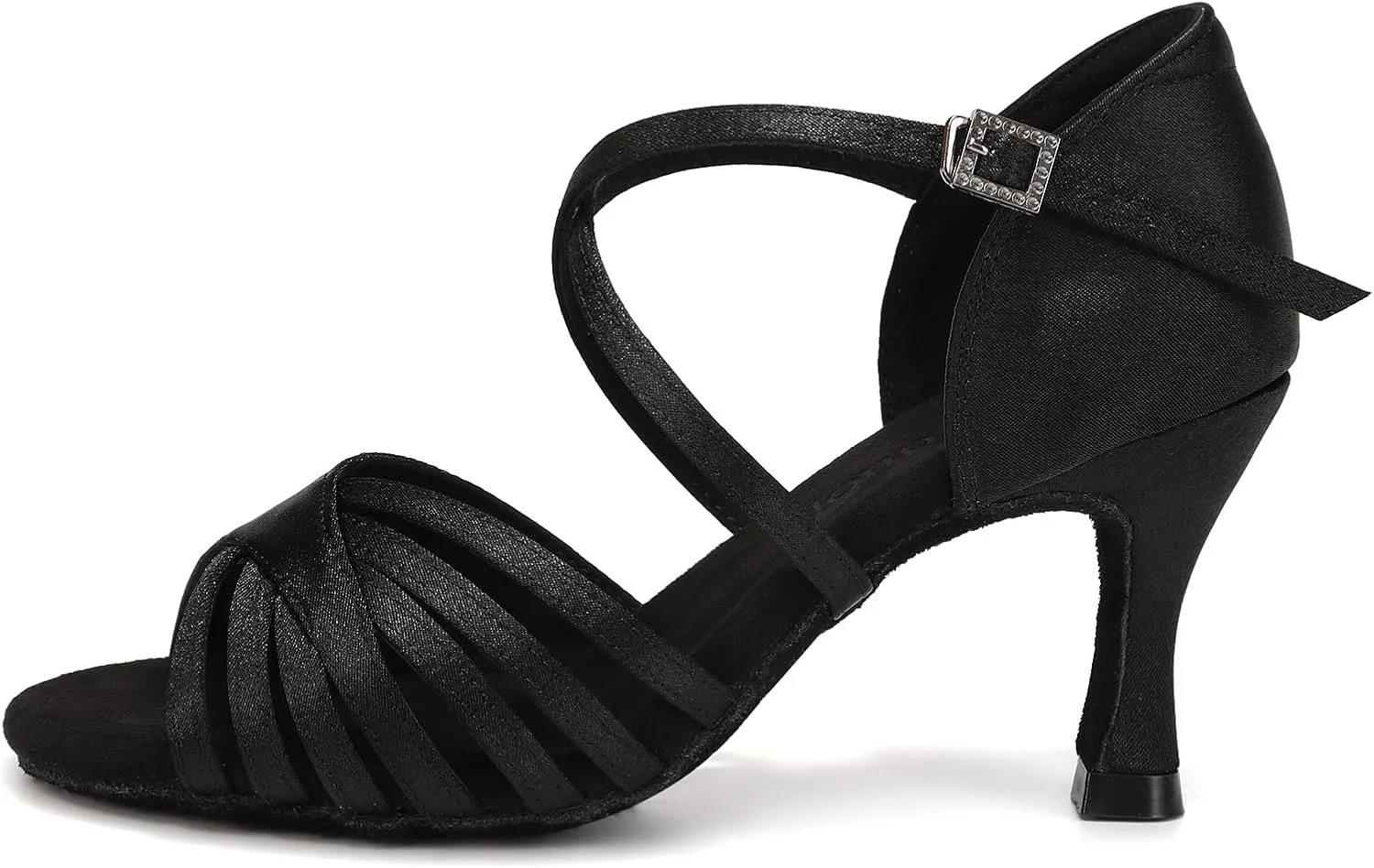 Women's Latin Dance Shoes Satin Salsa Ballroom Performance Practice Dancing Shoes