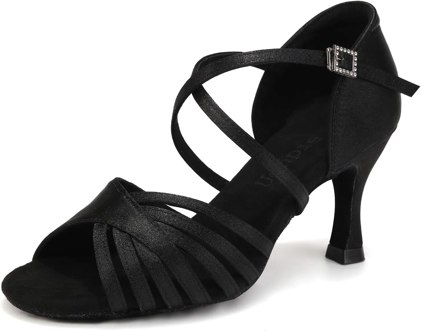 Women's Latin Dance Shoes Satin Salsa Ballroom Performance Practice Dancing Shoes