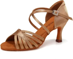 Women's Latin Dance Shoes Satin Salsa Ballroom Performance Practice Dancing Shoes