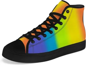 Women's Men's Gradient High Top Canvas Shoes Rainbow High Top Sneakers Lace Up Casual Shoes Gifts for Men Women