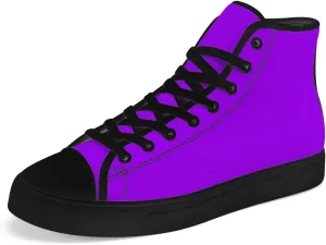 Women's Men's High Top Canvas Shoes Purple High Top Sneakers Lace Up Casual Shoes Gifts for Men Women