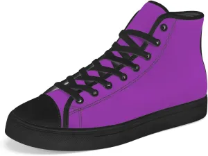Women's Men's High Top Canvas Shoes Purple High Top Sneakers Lace Up Casual Shoes Gifts for Men Women